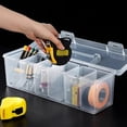 thumbnail image 1 of 7 Piece Clear Tool Organizer Set with Handle, Interlocking Plastic Storage Box for Nuts Bolts Screws Hardware Parts, Portable, 1 of 8
