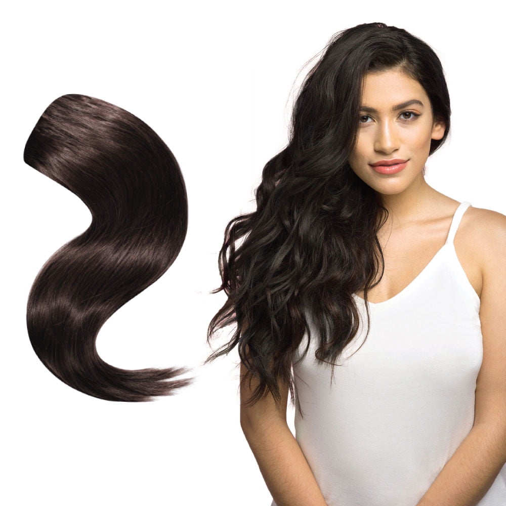 7-Piece Clip-In Hair Extension Set by Joi Hair, Clip Sewn Machine Weft, Premium Remy Human Hair, Full Set for Full Head, 120g 20" #1B Natural Black