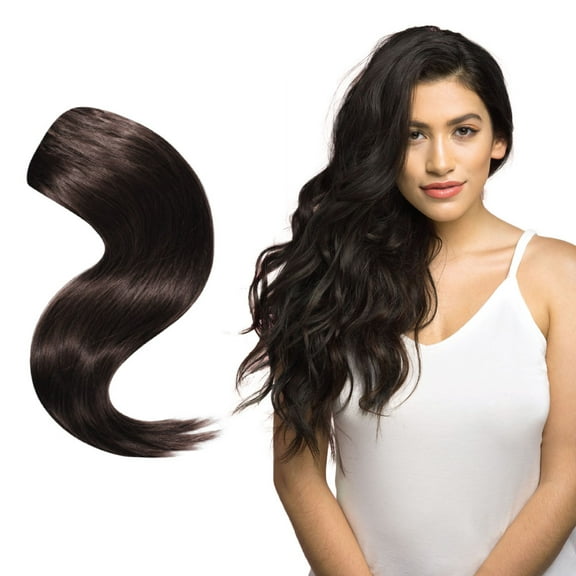 7-Piece Clip-In Hair Extension Set by Joi Hair, Clip Sewn Machine Weft, Premium Remy Human Hair, Full Set for Full Head, 120g 20" #1B Natural Black