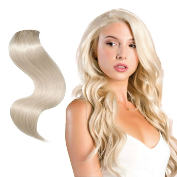 7-Piece Clip-In Set by Joi Hair, Clip Sewn Machine Weft, Premium Remy Human Hair, Full Set for Full Head, 120g 20" #60 Platinum