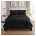 thumbnail image 1 of 7 Piece Comforter Set Bag Solid Color All Season Soft Down Alternative Blanket & Luxurious Microfiber Bed Sheets, Black, Queen (Pack of 4), 1 of 8