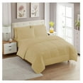 thumbnail image 1 of 7 Piece Comforter Set Bag Solid Color All Season Soft Down Alternative Blanket & Luxurious Microfiber Bed Sheets, Camel, Queen (Pack of 4), 1 of 7
