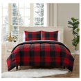 thumbnail image 1 of 7 Piece Comforter Set Bag Solid Color All Season Soft Down Alternative Blanket & Luxurious Microfiber Bed Sheets, Full, Buffalo Plaid Burgundy/Black, 1 of 6