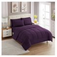 thumbnail image 1 of 7 Piece Comforter Set Bag Solid Color All Season Soft Down Alternative Blanket & Luxurious Microfiber Bed Sheets, Purple, Full, 1 of 2
