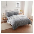thumbnail image 1 of 7 Piece Comforter Set Bed in a Bag Ombre Pintuck Design All Season Soft Down Alternative Bedding Comforter Set & Luxurious Matching Bed Sheets & Pillow Shams, Ombre Pintuck Gray, Queen, 1 of 6