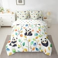 thumbnail image 1 of 7-Piece Cute Panda Bedding Comforter Sets Hippie Floral Bed in a Bag, Chic Flower King Bedding Sets Watercolor Leaves Comforter Set, Woodland Wildlife Bear Bedding Sets & Collections, 1 of 1