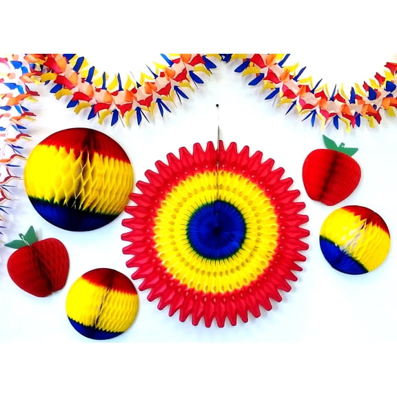 7-Piece Devra Party Back to School Honeycomb Decoration Collection