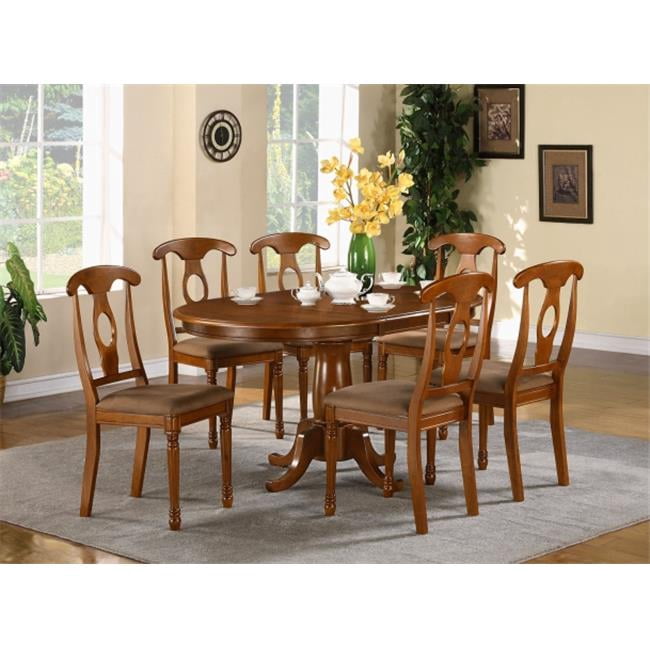 7 Piece Dining Room Set-and Oval Dining Table With Leaf and 6 Dining ...
