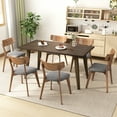 thumbnail image 1 of 7 Piece Dining Set, Dining Table with 6 Upholstered Dining Chairs, Kitchen Table with 6 Chairs, Modern 6 Person Dining Room Table Set for Small Space, Living Room, Apartment, 1 of 7