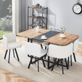 thumbnail image 1 of 7-Piece Dining Table Set for 6,Modern Dining Table Set for 6 with Cushioned Chairs,60" Wood Kitchen Table Set for Home, Apartment,Office,Conference Room,Small Spaces, Space-Saving, 1 of 10