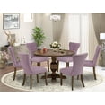 thumbnail image 1 of 7 Piece Dining Table Set - Distressed Jacobean & Dahlia, 1 of 1