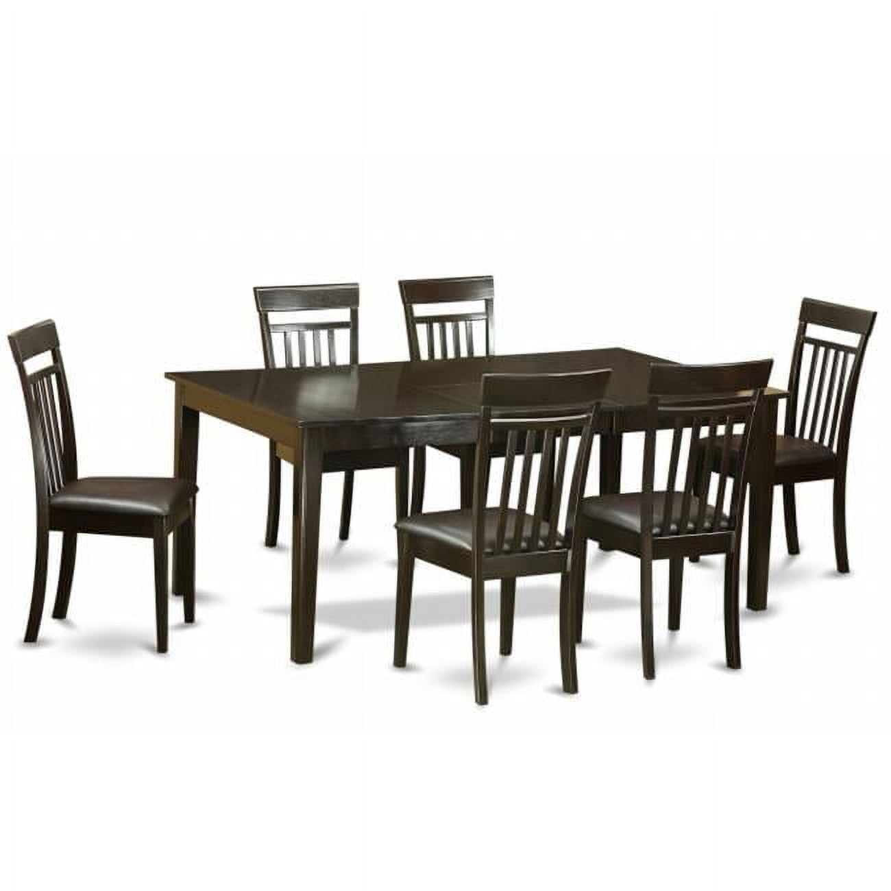 7 Piece Dining Table Set-Table With Leaf and 6 Dinette Chairs - Walmart.com