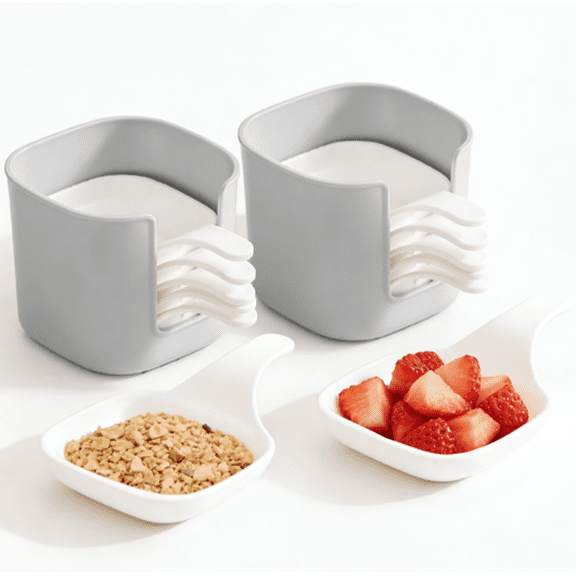 7-Piece Dip & Sauce Dish Set with Holder  6 Condiment Bowls & 1 Storage Box for Soy Sauce, Vinegar & Seasonings