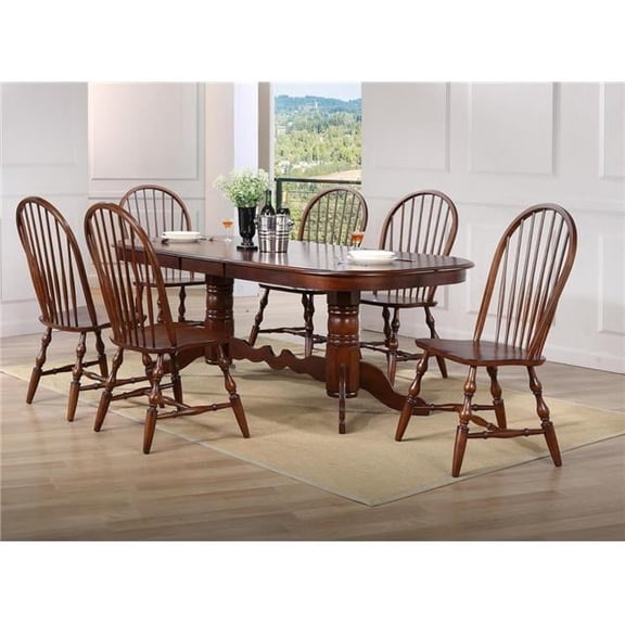 7 Piece Double Pedestal Extension Dining Set