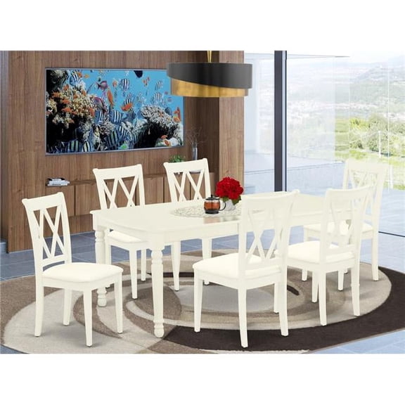 7 Piece Dover Dinette Set - Linen White