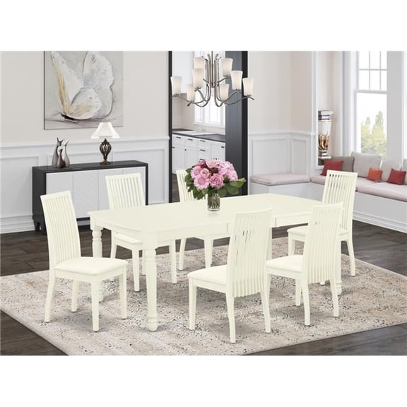 7 Piece Dover Dinette Set - Linen White
