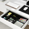 thumbnail image 1 of 7-Piece Drawer Organizer Boxes，Multi-Use Storage Bins Dividers，Kitchen Utensil Holder, Box Tray for Bathroom, Vanity, Makeup, Junk Drawer & Office Desk,Bamboo, 1 of 8