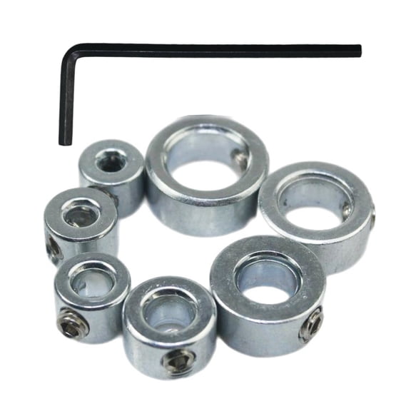7 Piece Drill Bit Depth Limiters Stops Set For Precise Boring In Woodworking And DIY Projects Carbon Steel Construction