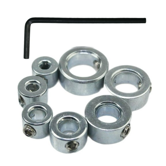 7 Piece Drill Bit Depth Limiters Stops Set For Precise Boring In Woodworking DIYer Projects Carbon Steel Construction
