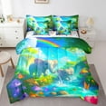 thumbnail image 1 of 7 Piece Elephant Bedding Sets Rustic Farmhouse Elephant Full Bed in a Bag Kawaii Rainbow Decor Comforter Set with Sheets Cute Cartoon Elephant Bed Set Lovely Butterfly Sheets, 1 of 5
