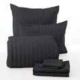 thumbnail image 1 of 7-Piece Everyday Bed-in-a-Bag Comforter Set in Seersucker Black, King Size, Comforter and Sham(s) with Matching Sheet & Pillowcase Set, Soft, Cozy and Durable and Easy Care by Dawn, 1 of 3