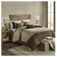 thumbnail image 1 of 7 Piece Faux Suede Comforter Set Brown Cal King, 1 of 9