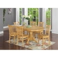thumbnail image 1 of 7 Piece Formal Dining Room Set-Oval Dinette Table With Leaf and 6 Dining Chairs, 1 of 1