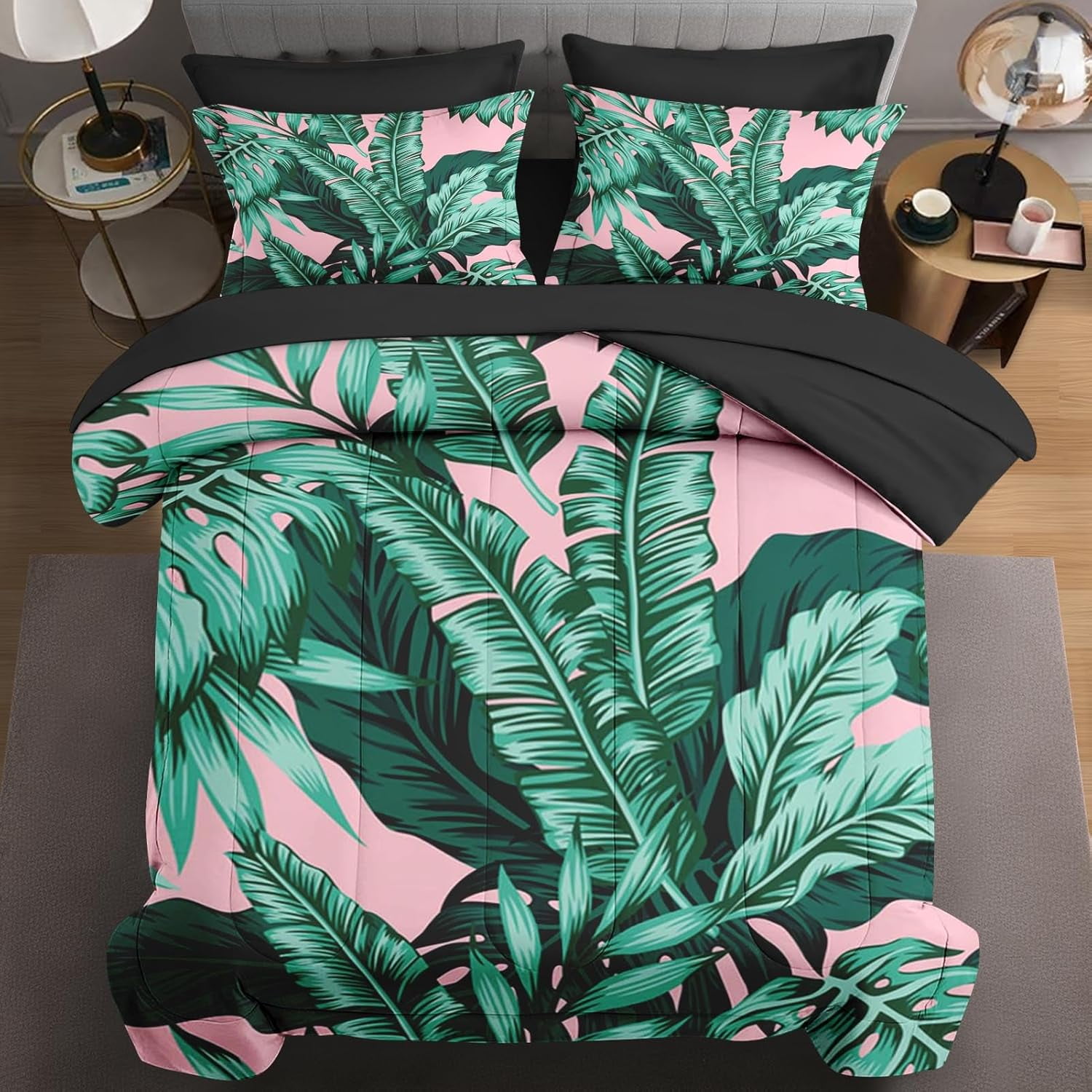7 Piece Fall Comforter Set King Size - Maple Leaf Harvest Bedding With Sheets, Shams & Pillowcases