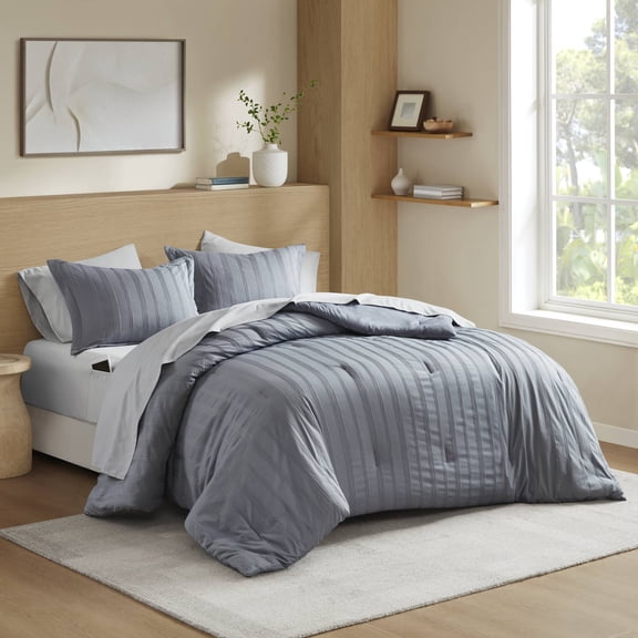 7-Piece Full Woven Striped Comforter Set