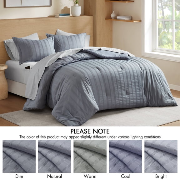 7-Piece Full Woven Striped Comforter Set