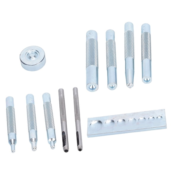 7-Piece HSS Eyelet Punch & Rivet Setter Kit with Base for Leather Craft