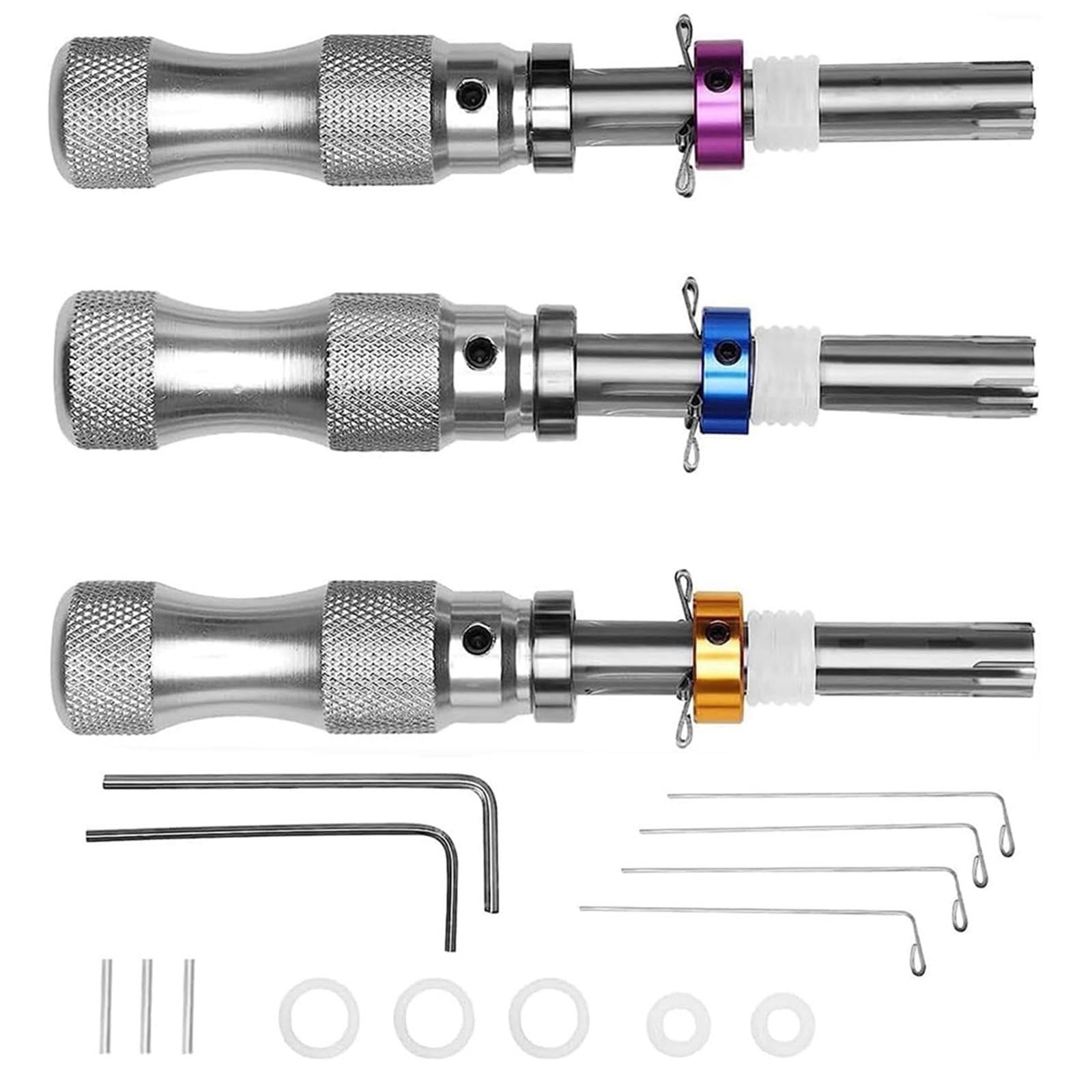 7-Piece Hex Wrench Set - Tubular User Seal Stainless Steel Pick Manual Hooks for Tubular Autot Tool Set, Hook Set and Hand Oil/O-Ring Puller Home Gaske