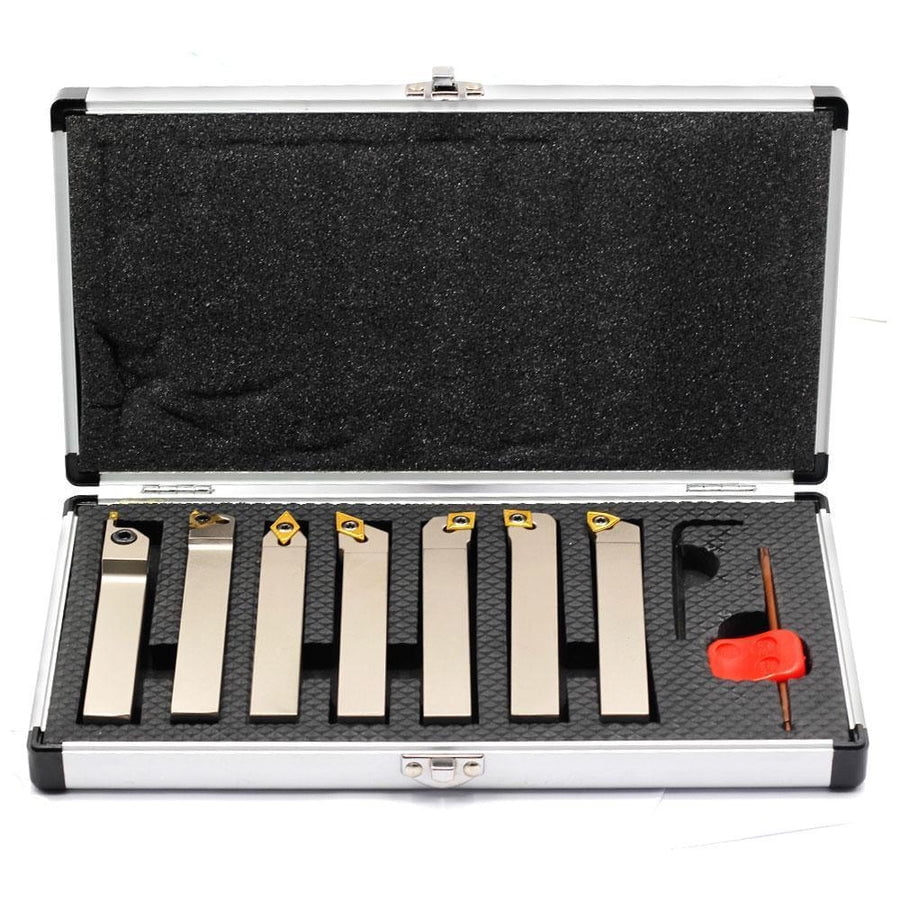 7 Sets 5/8 Shank Lathe Turning Tool Holders With Carbide Inserts - Complete Kit For CNC Turning & Boring