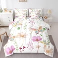 thumbnail image 1 of 7 Piece Butterfly Flower Comforter Set Full,Purple Beige Watercolor Floral Bedding Sets For Teens Adult Women Bedroom,Rustic Farmhouse Sheet Set With Comforter Branches Pastoral Bed Set, 1 of 5