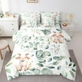 thumbnail image 1 of 7-Piece Cute Animal Bedding Twin Cartoon Goat Sheep Comforter Set, Eucalyptus Bedding Comforter Sets Watercolor Leaves Bed in a Bag, Kawaii Farm Animal Bedding Accessories, 1 of 6