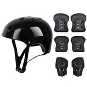 7-Piece Kids Protective Gear Set - Adjustable Bike/Skate Helmet with Knee Pads, Elbow Pads & Wrist Guards for Cycling, Skateboarding, Roller Skating - Lightweight & Breathable Safety Equipment