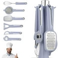 thumbnail image 1 of 7-Piece Kitchen Utensil Set with Storage Rack | Stainless Steel Grater, Egg Whisk, Bottle Opener & Strainer | Multifunctional Cooking Tools for Easy Food Prep, 1 of 2