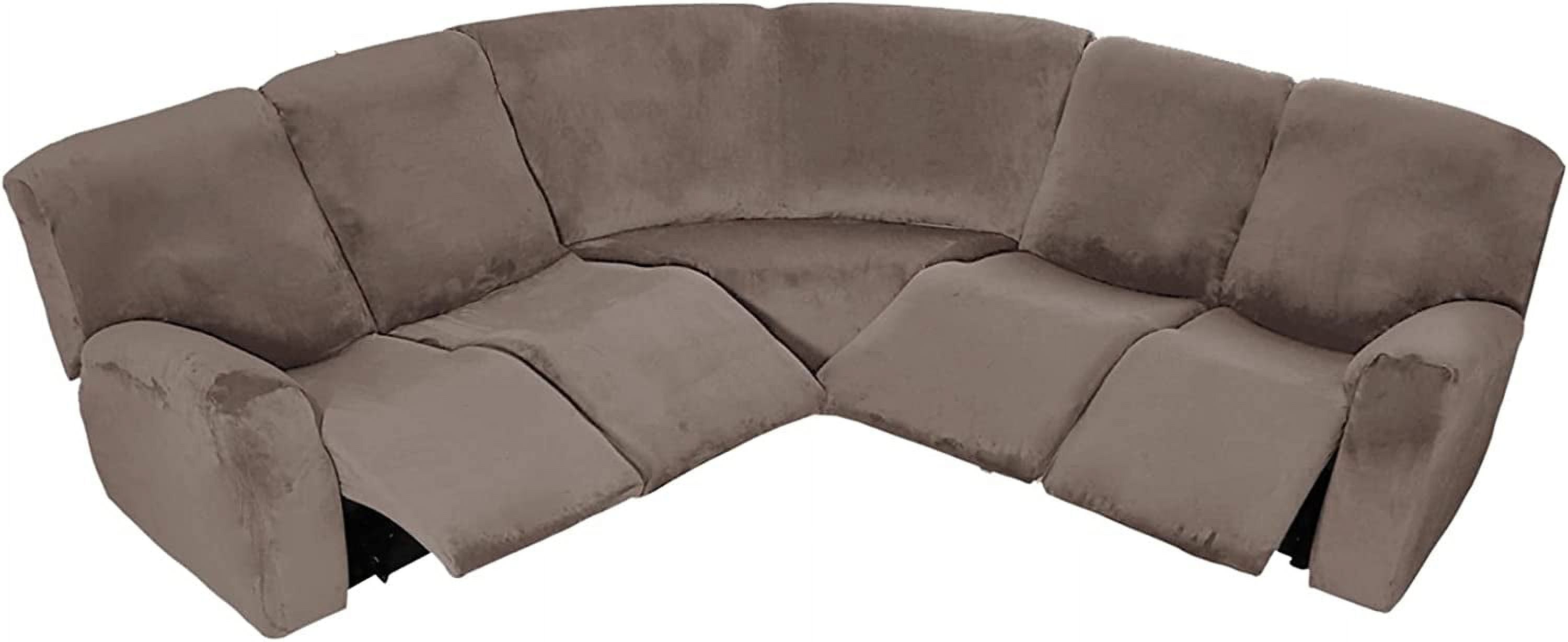 7-Piece L Shape Velvet Stretch Recliner Corner Sofa Cover, Corner