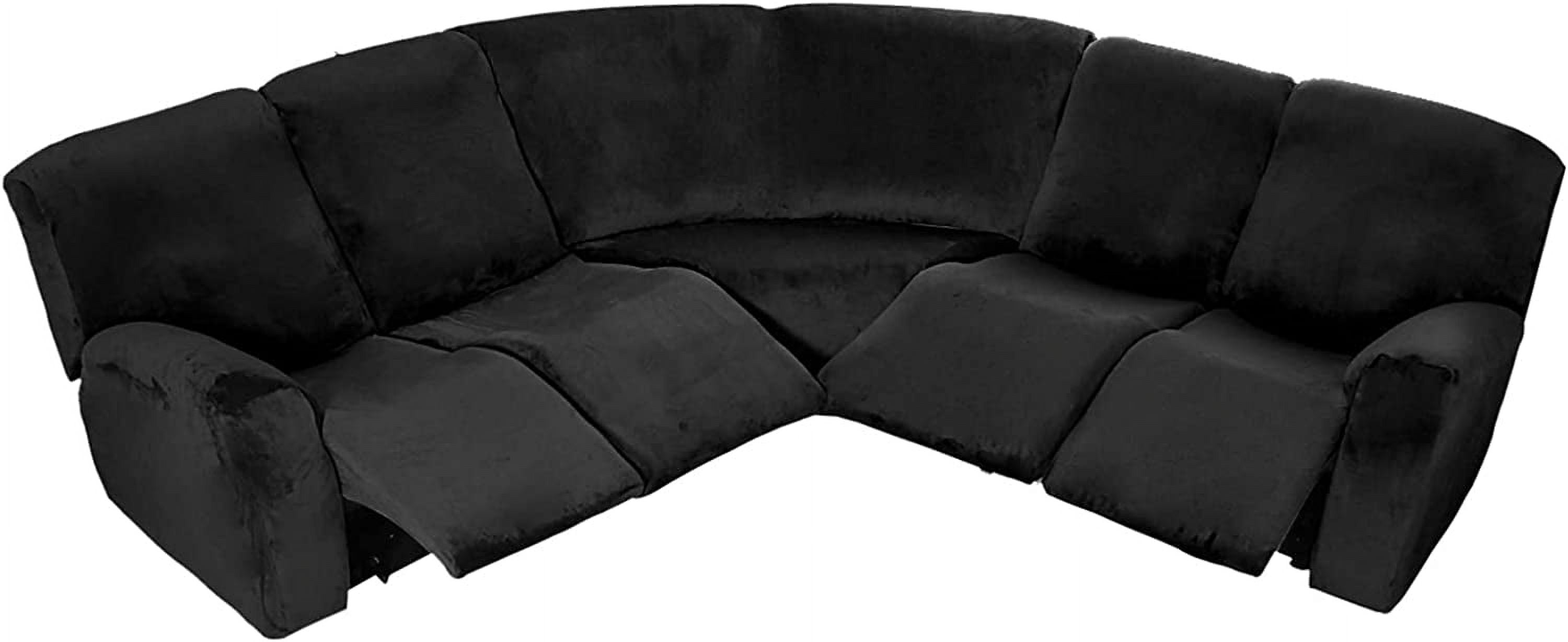 7-Piece L Shape Velvet Stretch Recliner Corner Sofa Cover for Sectional ...