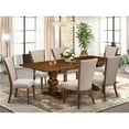 thumbnail image 1 of 7 Piece Lassale Dining Set - Antique Walnut & Light Tan, 1 of 1