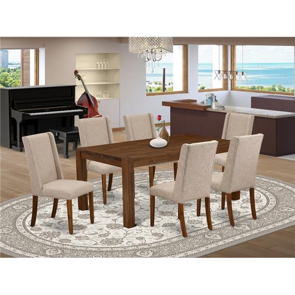 7 Piece Lismore Dining Set - Sand Blasting Antique Walnut