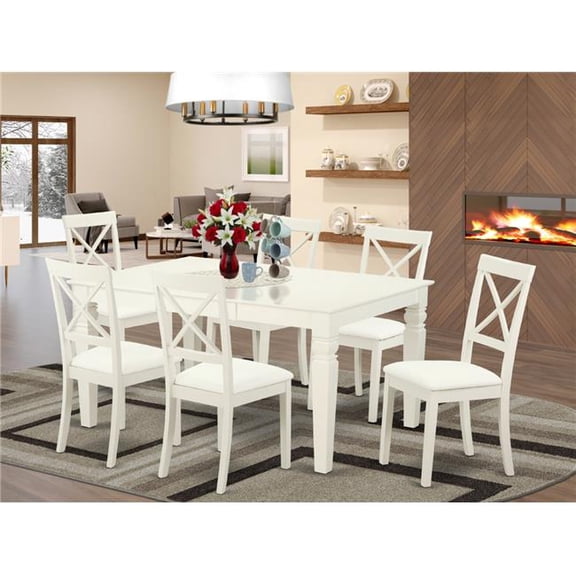 7 Piece Logan Dining Set - Linen White