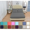 thumbnail image 1 of 7 Piece Luxury Rayon Made From Bamboo Sheets Set- Split King Gray Sheets, Softer Than Cotton-Up To 16" Deep Pockets-Wrinkle Free-Extremely Soft Bamboo Derived Rayon Sheets- Split King,Gray, 1 of 4