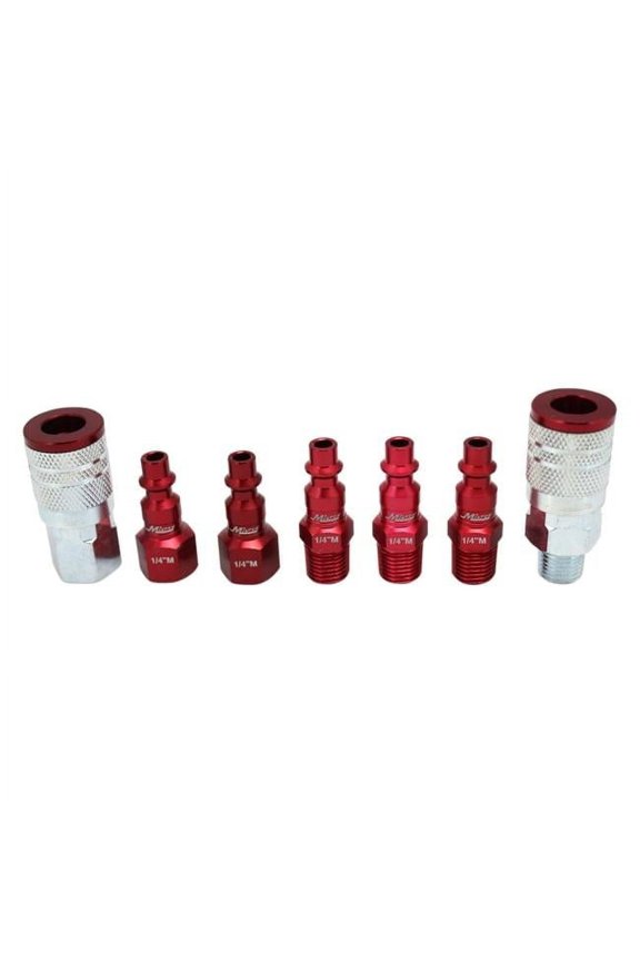 7 Piece M-Style Colorfit Coupler & Plug Kit with 0.25 in. NPT - Red