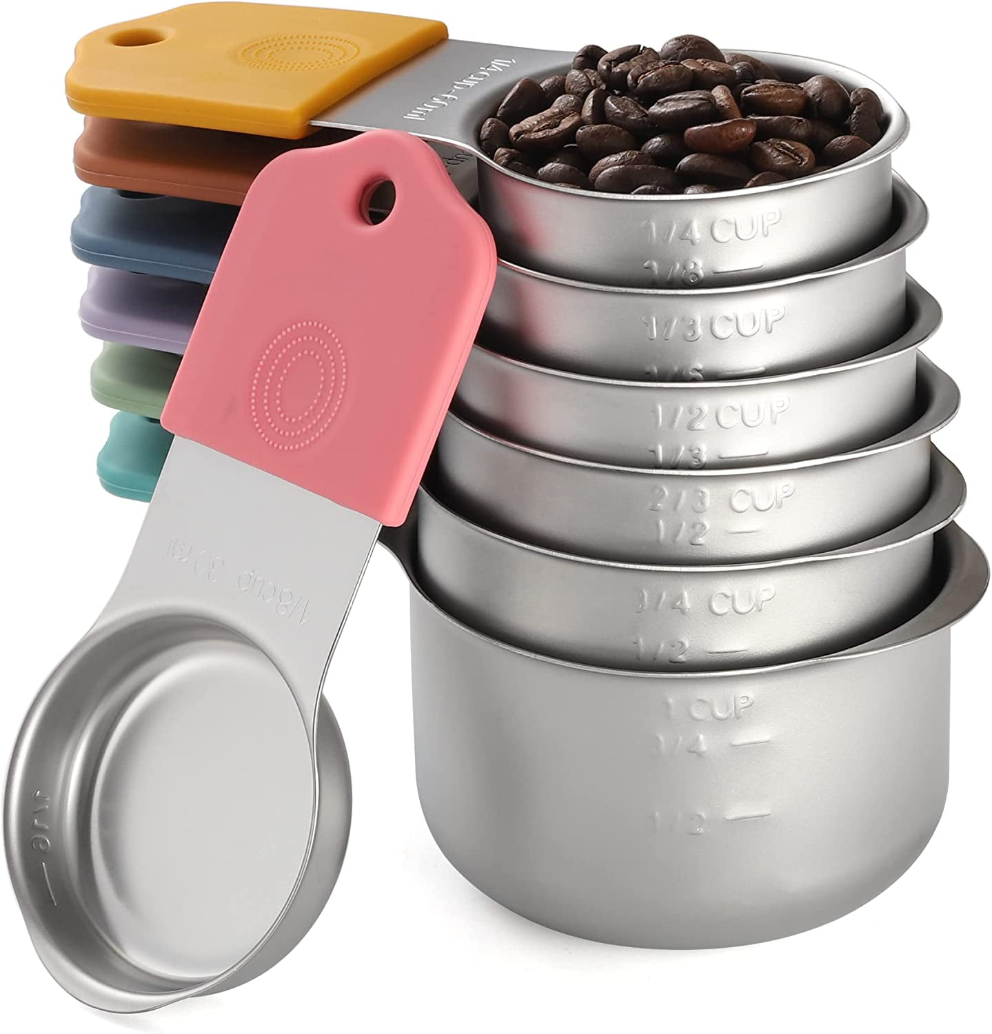 7-Piece Stainless Steel Magnetic Measuring Cups Set