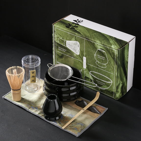 7-Piece Matcha Whisk Set - Premium Chawan with Spout, Bamboo Whisk & Stainless Sifter - Complete Japanese Tea Ceremony Tools with Ceramic Holders & Scoop Stand - Ultimate Starter Kit for Latte