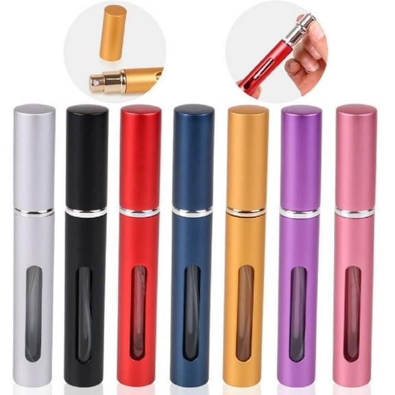 7-Piece Mini Refillable Perfume Atomizer Set – 10ml Travel Spray Bottles, Portable & Leak-Proof Fragrance Organizer TIKA