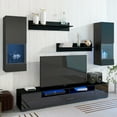 7Piece Modern Wall Mounted TV Stand with LED Lighting Minimalist