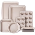 thumbnail image 1 of 7-Piece Nonstick Stackable Baking Pans Set - Bakeware Sets Including Cookie Sheets for Baking, Muffin Pan, Bread Pan, Cake pan, Loaf Pan, Roasting Pan, Gray & Khaki, 1 of 4