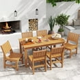 thumbnail image 1 of Wingyz 7 Piece Patio Dining Set Outdoor Table and Chairs Furniture Set with Umbrella Hole,Wood Color, 1 of 7
